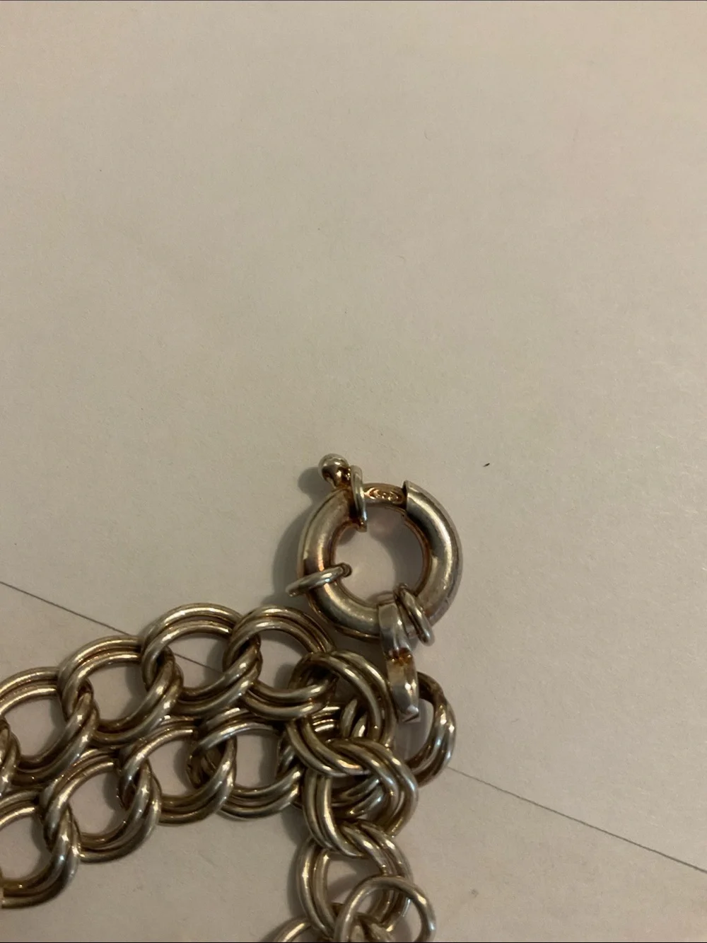 Sterling silver charm bracelet with world charm